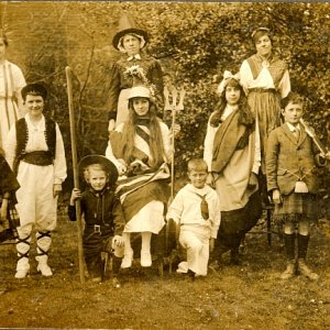 Sadly we have no iformation as to what this event was -probably a fancy dress competition. However the participants seem to be dressed as various nationalities with Britannia in the centre.