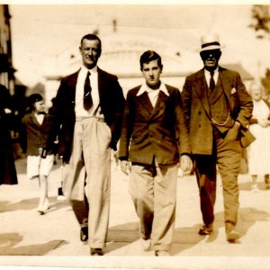 Raymond Burgess with his father, George Bancroft Burgess to the left and his grandfather George Bancroft Burgess to the right.
