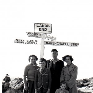 Burgess family holiday
L to R: Margaret Burgess, her son Ian, Raymond Burgess and Winnie Patrick, Margarets sister, with Margaret and Raymonds daughter Angela at the front.