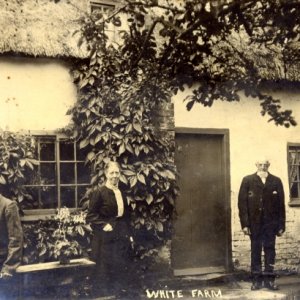 Mr and Mrs Esau Evison and their son Percy at White Farm which stood near the school.