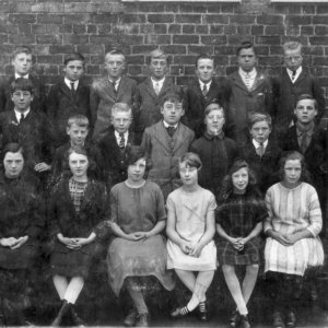 Marshchapel School 1926.
The adult on the right is Percy Lyons the Headmaster.