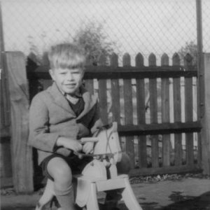 Philip Leak on a rocking horse.
This photograph was taken at Marshchapel Primary School
C. 1953