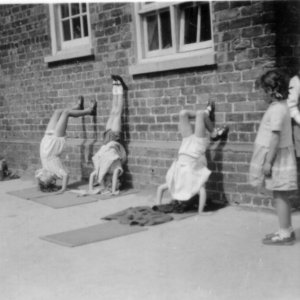 Playground Games.
Handstand against the wall - showing your drawers!