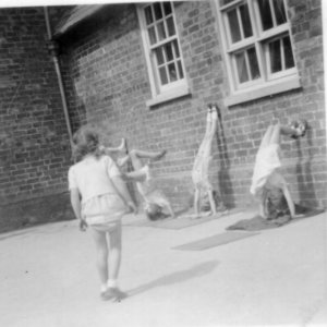 Playground games - more handstands.