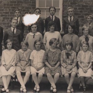 Back row: George Hockney, ?, Arnold Stubbs, Doug Wray, Tony Atkinson
Middle row: Percy Lyons,, Ron Lovatt, Beat Cornhill, Phyllis Atkinson, Elsie Atkinson, Ena Pearce, Albert Wilson
Front row: Phyllis West, Kath Evison, Winnie Patrick, Jessie Oliver, Coarh Carne, Ida Bonner. Ivy Rushby,
Circa: Late 1920s