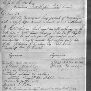 Petition from men in the village for allotments after WW1