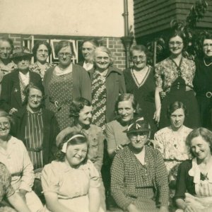 Marshchapel Womens Knitting Guild.
Betty Scrimshaw is second from the left on the front row.