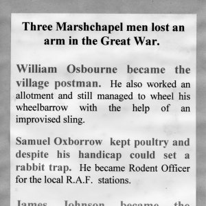 The three men from Marshchapel who lost an arm in WW1.