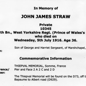 John James Straw Memorial
