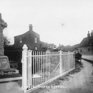 Marshchapel War Memorial.
This is sited on the corner of Sea Dyke Way and Church Lane.
To the right of the picture can be seen the old cottages that stood on what is now the entrance to Harpham Road.