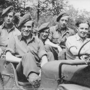 A photograph from the collection of Jim Smith.
Jim can be seen in the driving seat of the vehicle.