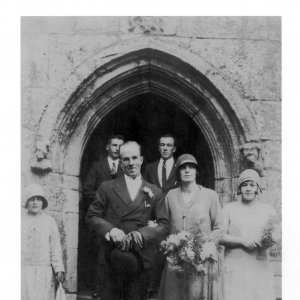 The wedding of William "Billy" Atkinson and Vera Todd.
William Atkinson was a steward at the Free Methodist Chapel and a Tenor with the Marshchapel Choral Society.
He had a fine Tenor voice and competed in the Louth Eisteddford - Circa; 1920 / 30.