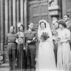 The wedding of Jim and Nora Smith.
They both served in the armed forces and married in Germany.
They ran the Marshchapel Post Office in Church Lane for many years.