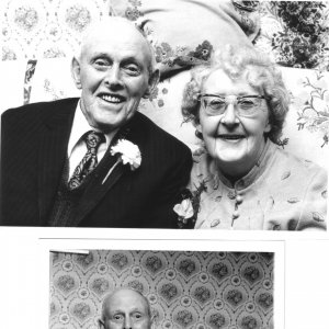 Wedding of Charlie Parker 91 and Marion Lyons 67 - 16th. February 1982.